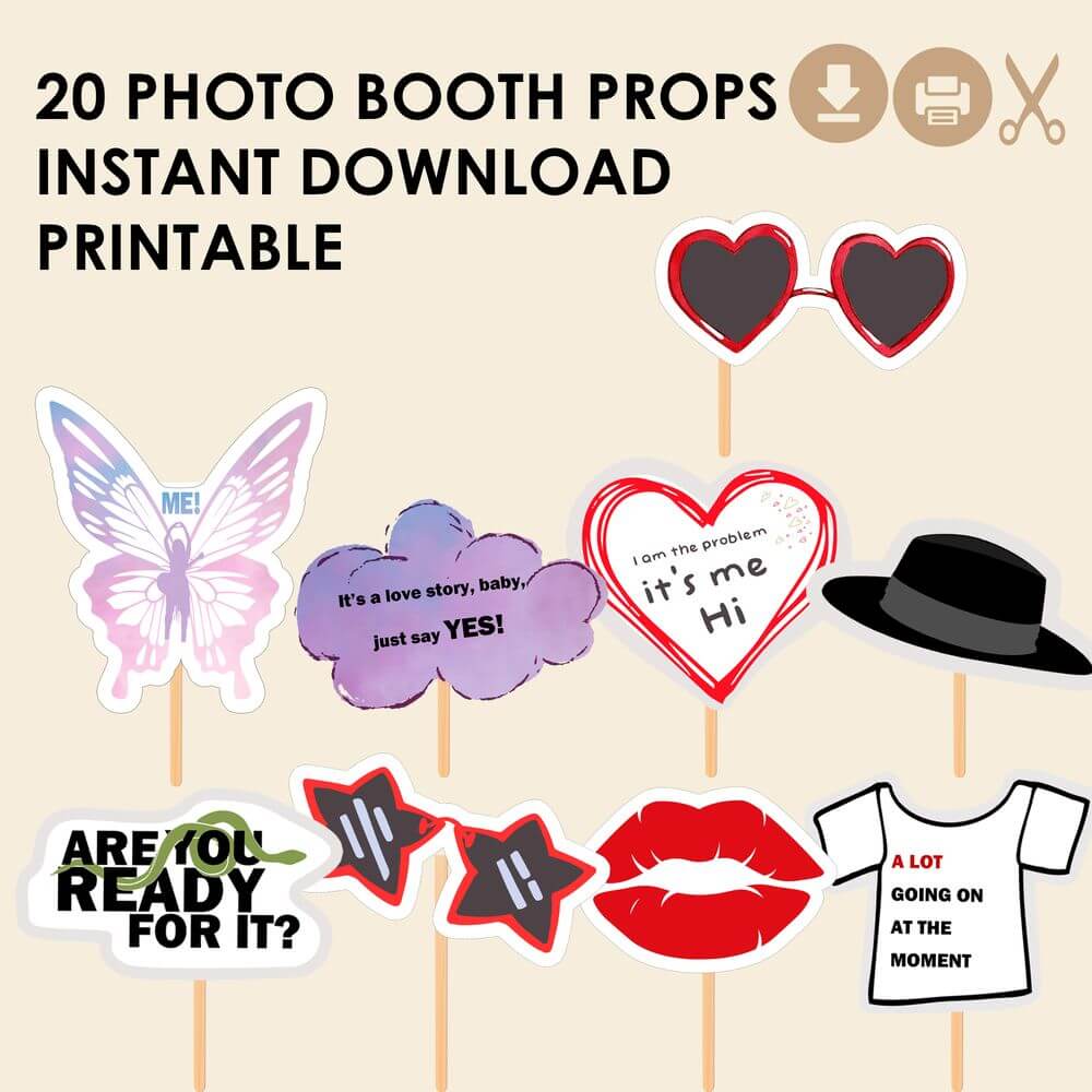 Taylor Eras Photo Booth Props - Swiftie Party Decor | KoraGarro taylor-eras-photo-booth-props-swiftie-party-decor-koragarro