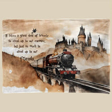 Load image into Gallery viewer, koragarro harry potter throw blanket, Iconic Harry Potter Quotes friendship, It takes a great deal of bravery to stand up to our enemies, but just as much to stand up to our friends.