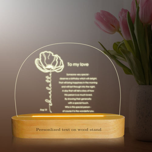 Poppy August Birth Flower Table Lamp