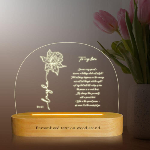 December Birth Flower Table Lamp