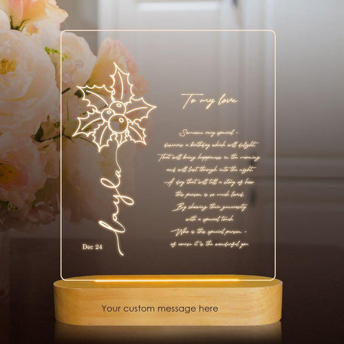 December Birth Flower Table Lamp