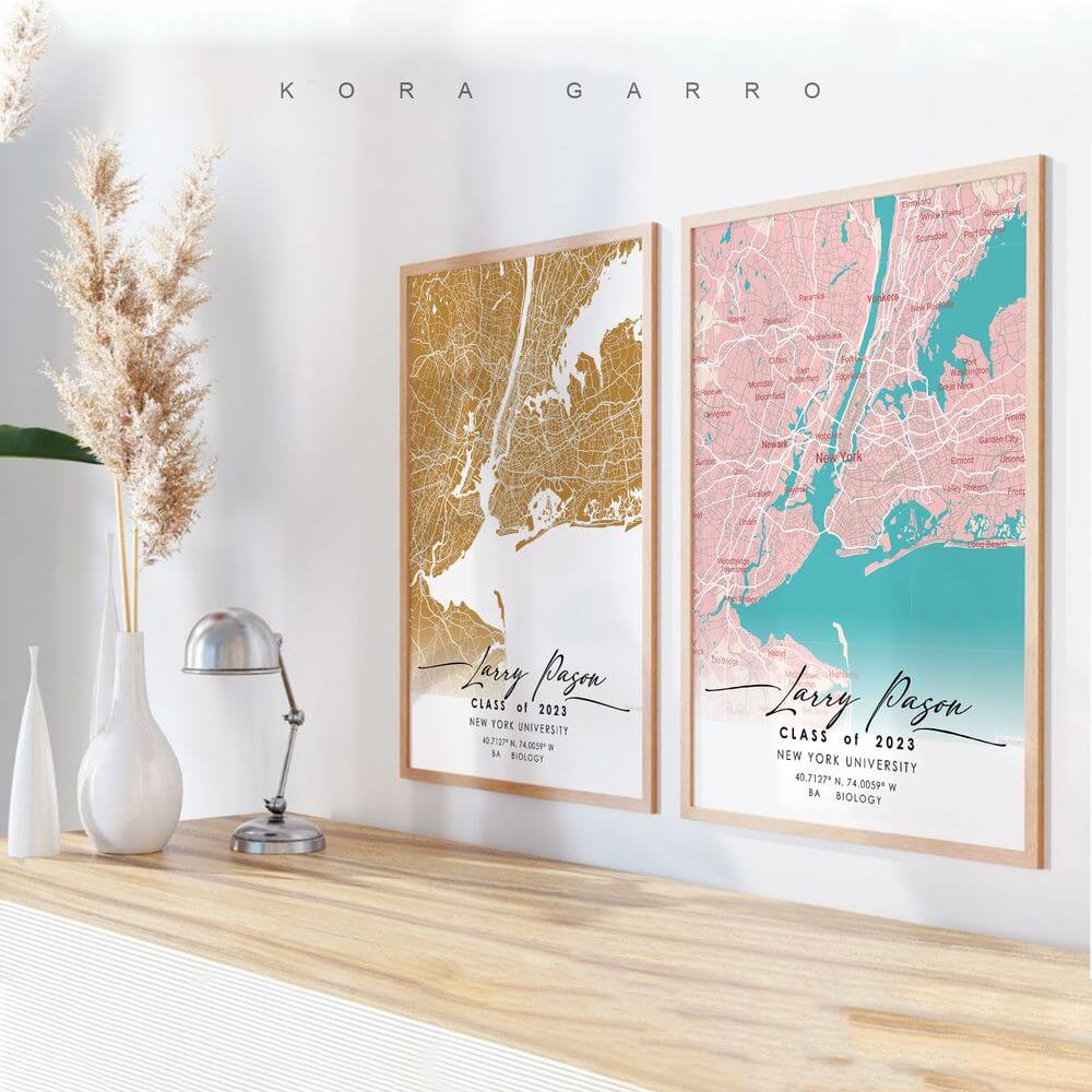 Personalized Map Art - Graduation Gift | Kora Garro