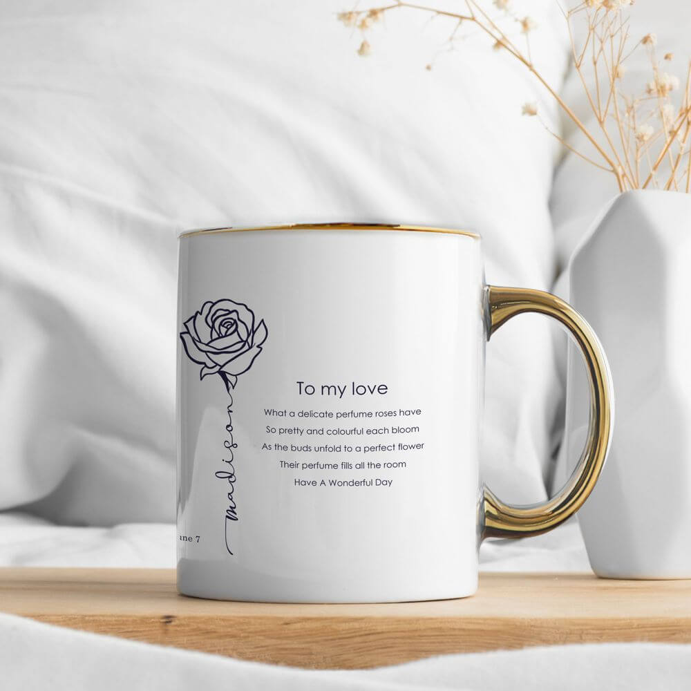 Named Rose Jun Birth Flower Coffee Mug