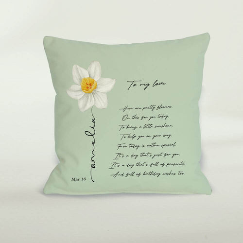 March Birth Flower Cushion