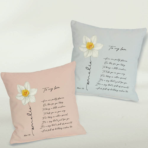 March Birth Flower Cushion
