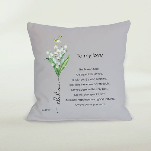 May Birth Flower Cushion