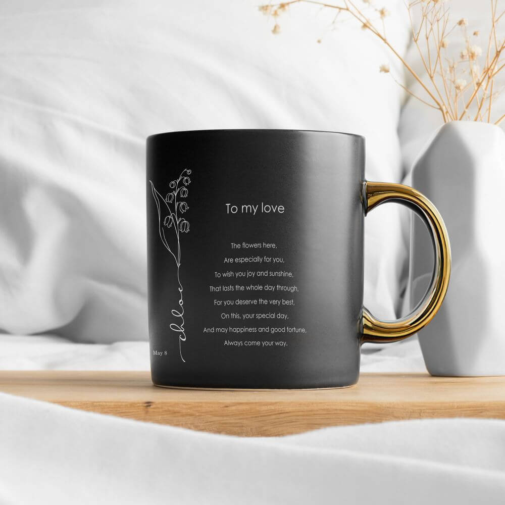 May Birth Flower Coffee Mug - Lily of the Valley