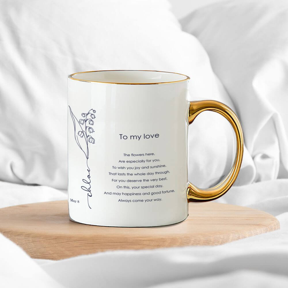 May Birth Flower Coffee Mug - Lily of the Valley