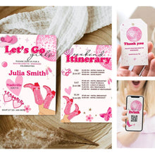 Load image into Gallery viewer, koragarro Nashville Bachelorette Invitation set bridal shower ideas last rodeo bach bash party invitation buy the bride a drink editable canva template instant download bride-to-be party ideas