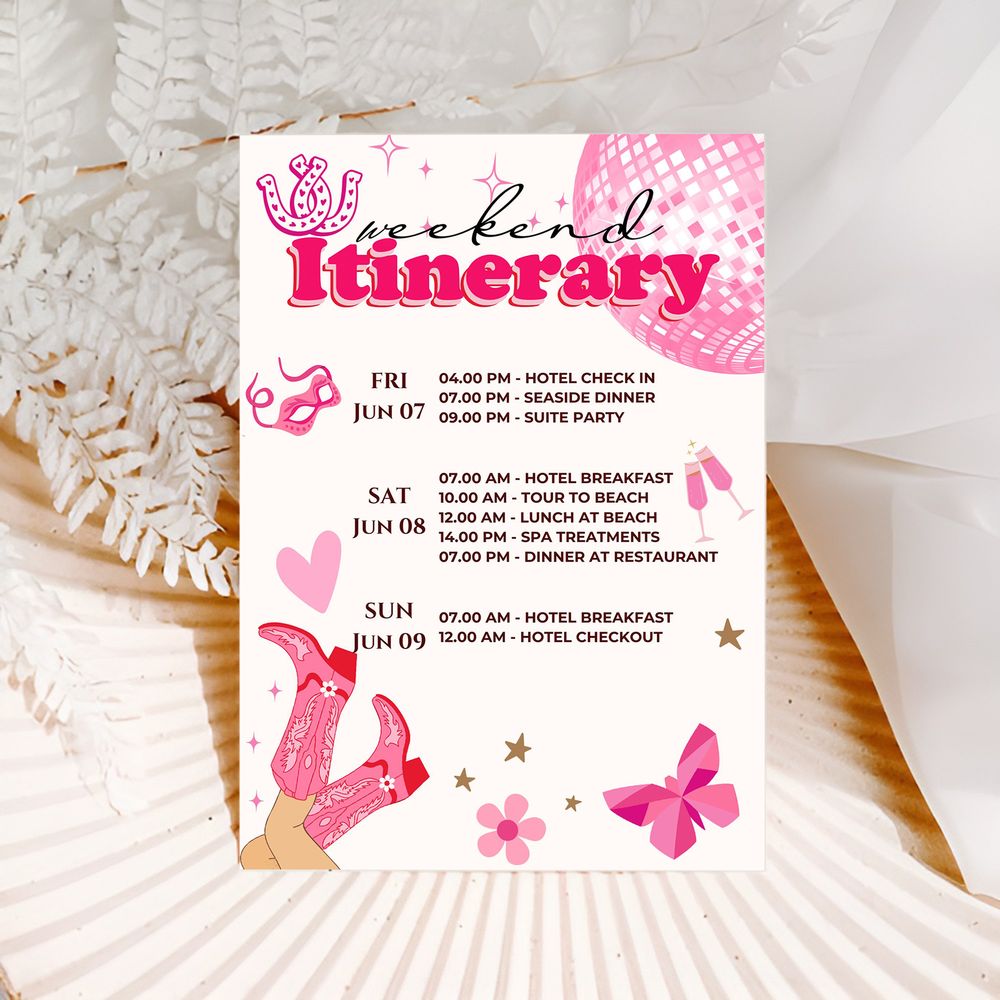 koragarro Nashville Bachelorette Invitation set bridal shower ideas last rodeo bach bash party invitation buy the bride a drink editable canva template instant download bride-to-be party ideas