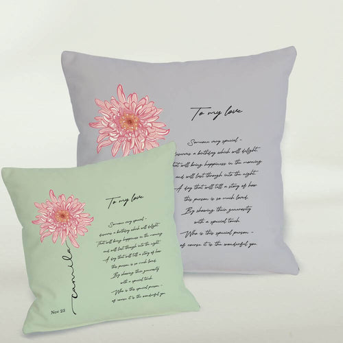 November Birth Flower Cushion, Chrysanthemum