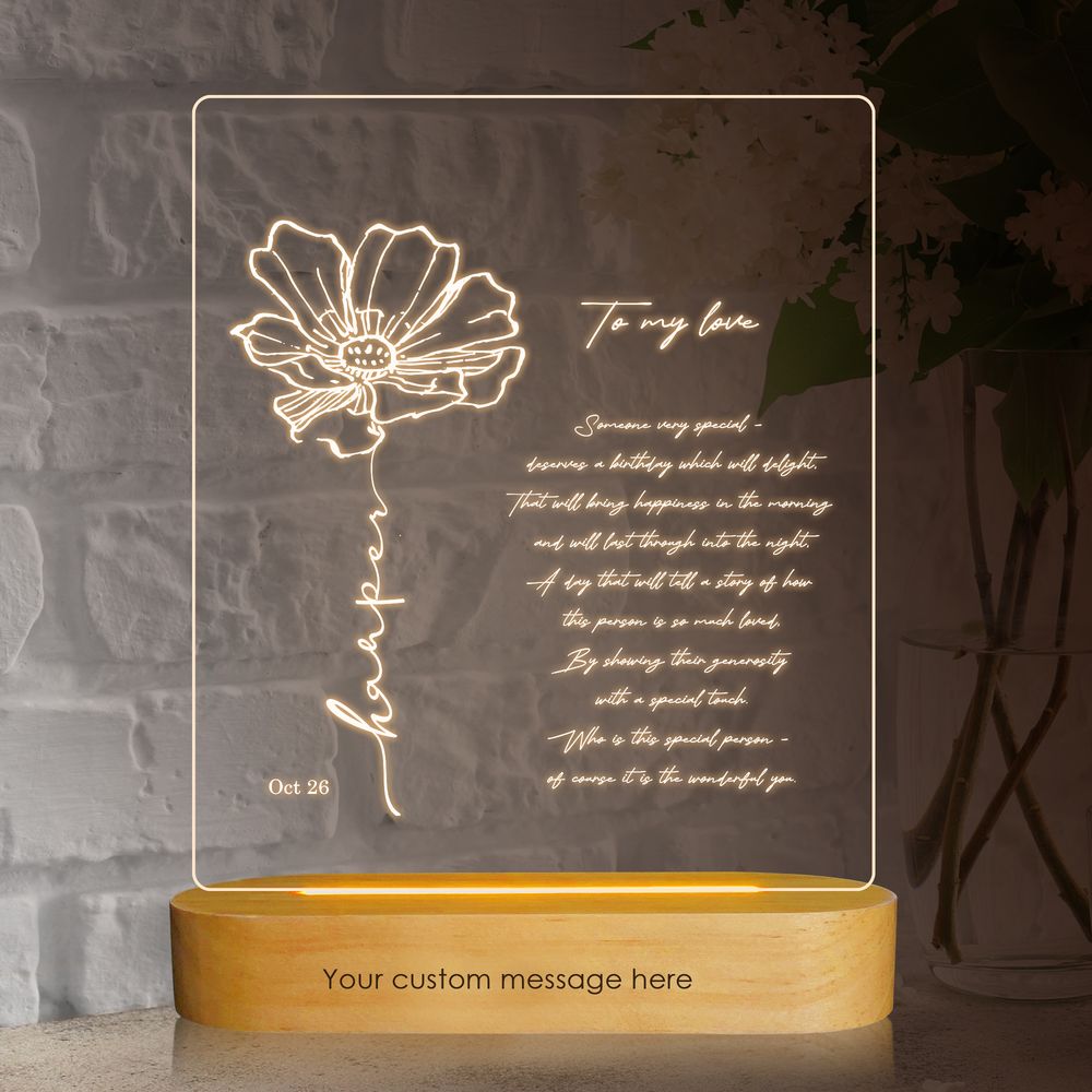 October Birth Flower Table Lamp, Cosmos
