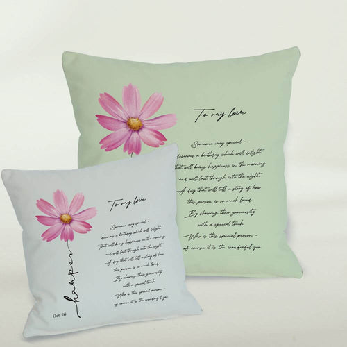 October Birth Flower Cushion, Cosmos