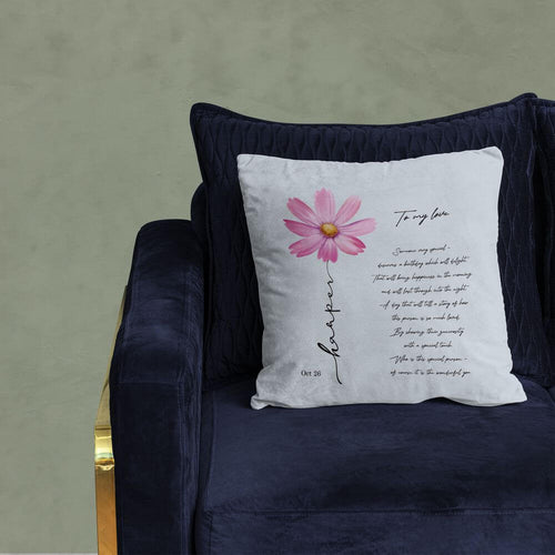October Birth Flower Cushion, Cosmos