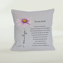 Load image into Gallery viewer, Aster September Birth Flower Cushion