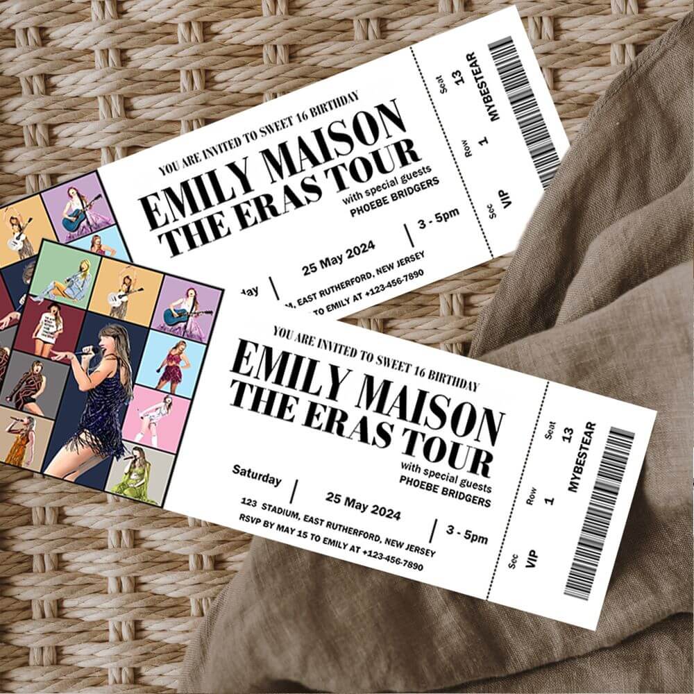 Taylor Swift Concert Ticket Template Editable Concert Ticket Template,