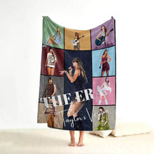Load image into Gallery viewer, KoraGarro Personalized Taylor swift Era Tour blanket,  Custom Name Throw Blanket, Swiftie Gift, Taylor Swift Merch, Taylor&#39;s version, personalized gift, music fans, bedroom decor