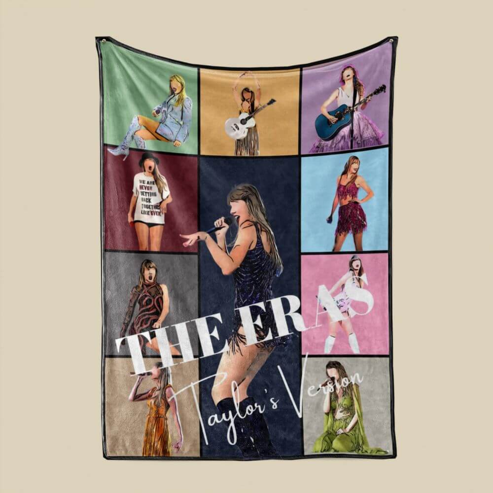 KoraGarro Personalized Taylor swift Era Tour blanket,  Custom Name Throw Blanket, Swiftie Gift, Taylor Swift Merch, Taylor's version, personalized gift, music fans, bedroom decor