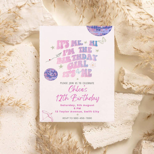 koragrro taylor swiftie birthday invitation, editable canva template,Birthday Invitation, Disco Party, Swifty Party, It's Me Hi, Era Birthday,  template, swiftie  gift, Taylors Version, Pop Music, Taylor Swiftie Merch