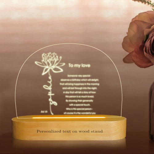 July Birth Flower Table Lamp