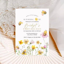 Load image into Gallery viewer, First Bee-Day Birthday Invitation Bundle