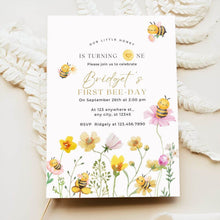 Load image into Gallery viewer, First Bee-Day Birthday Invitation Bundle