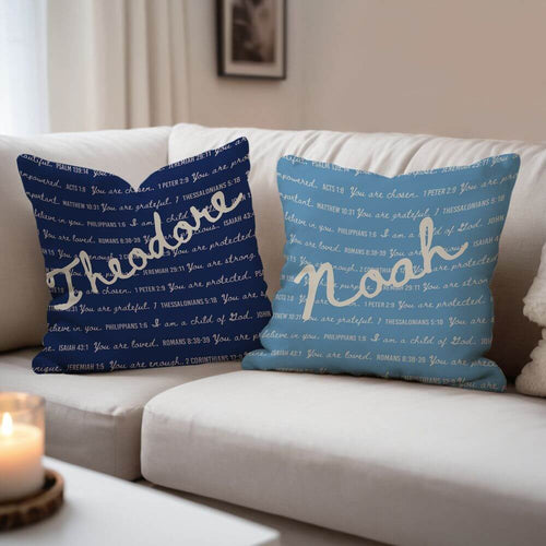 koragarro Named Pillow Case Personalized Biblical Scripture Minimalist Christian Home Kid's Nursery Décor Gift for Birthday Housewarming New Year