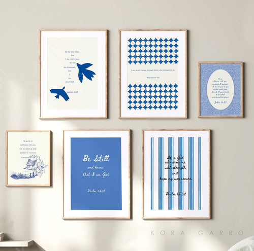 koragarro bible verses about strength encouraging bible verses christian home decor bible poster digital wall art blue themed set of 6 dorm jesus wall art bible verses about strength peace
