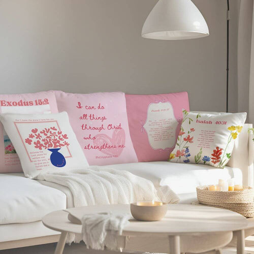 Bible Verse Pink Custom Cushion Cover