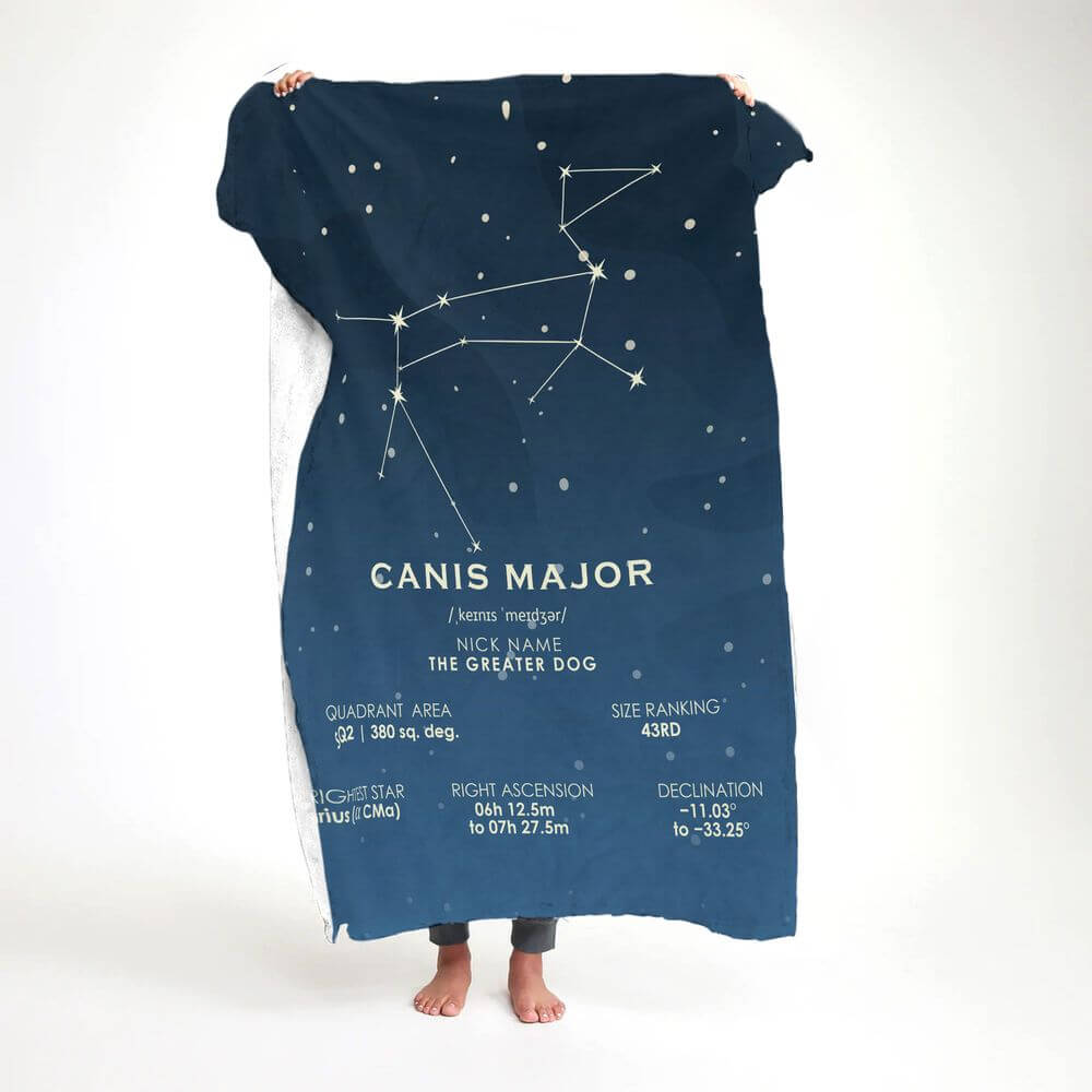koragarro canis major constellation blanket, throw blanket, star map, astronomy gift