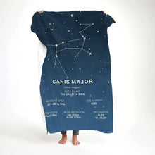 Load image into Gallery viewer, koragarro canis major constellation blanket, throw blanket, star map, astronomy gift