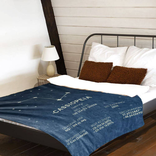 koragarro Cassiopeia star map, Constellation Blanket, throw blanket, astronomy gift