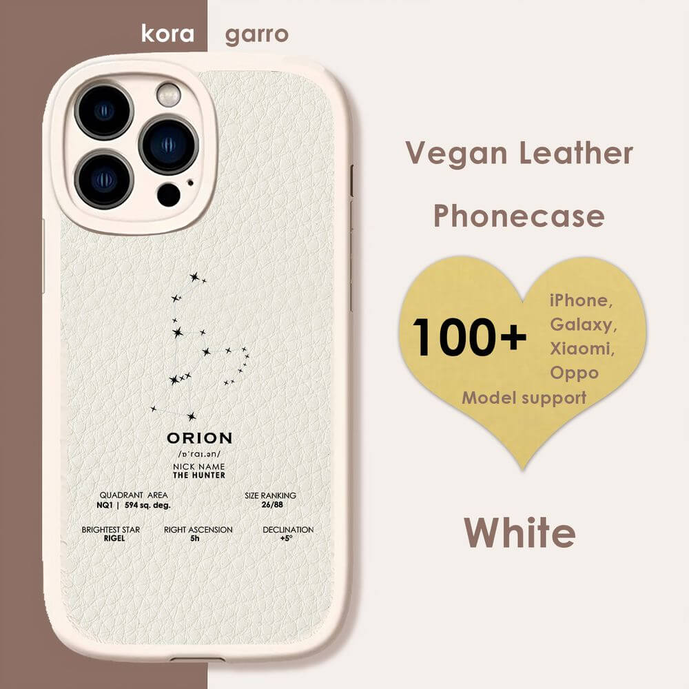 koragarro Orion Star Map Print Phone case, Stars The Night Sky, Stars Above Map, Popular constellations, Silicone phone case, Vegan leather phone cover, black, white, red, green phone case
