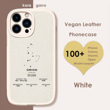 Load image into Gallery viewer, koragarro Orion Star Map Print Phone case, Stars The Night Sky, Stars Above Map, Popular constellations, Silicone phone case, Vegan leather phone cover, black, white, red, green phone case