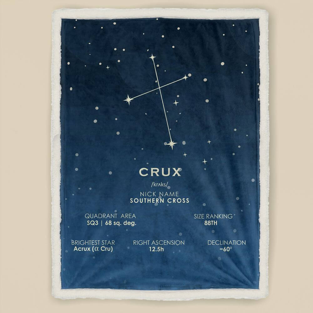 koragarro Crux star map, Constellation Blanket, southern cross, sherpa throw blanket, astronomy gift