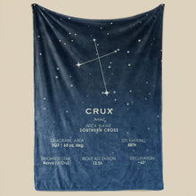 Load image into Gallery viewer, koragarro Crux star map, Constellation Blanket, southern cross, fleece throw blanket, astronomy gift