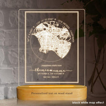 Load image into Gallery viewer, koragarro Map Prints Table Lamp, Any Location night light, City Map, Map Prints, Custom City Map led light