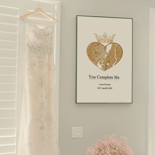 koragarro Any Location, Digital File City Print, You complete me map poster, City Map, Map Prints, Map Print Poster, Custom City Map