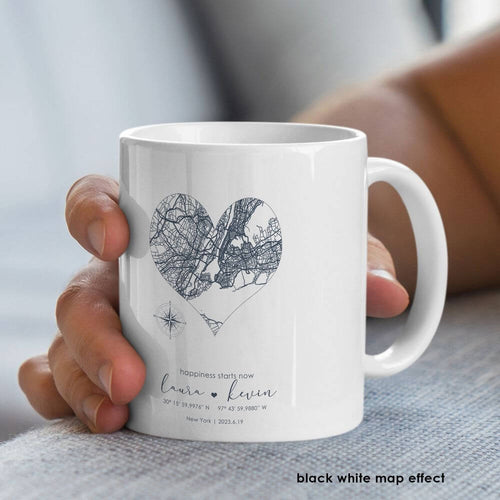 koragarro any city map personalized mug, anniversary gift idea, city map, date time location, bone china mug, birthday anniversary gift to hubby, happiness start now