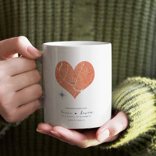 koragarro any city map personalized mug, anniversary gift idea, city map, date time location, bone china mug, birthday anniversary gift to hubby, happiness start now