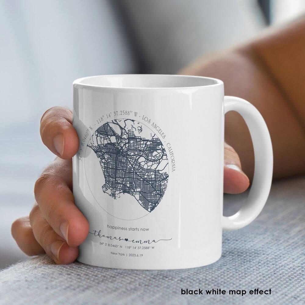 koragarro any city map personalized mug, anniversary gift idea, city map, date time location, bone china mug, birthday anniversary gift to hubby, where we met