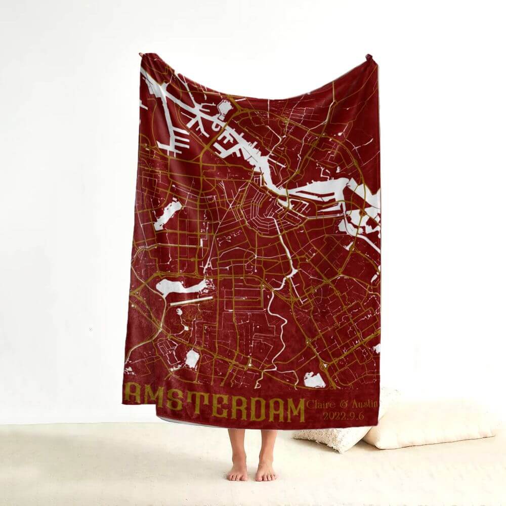 koragarro any city map personalized throw blanket, Best friends gift, birthday gift to BFF, long distance relationship, graduation gift