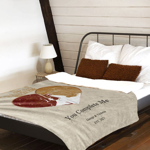 koragarro personalized wedding gift idea, throw blanket, any city heart map puzzle, you complete me, crown map, date, time, location， birthday, anniversary, Christmas gift