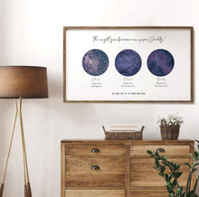 Load image into Gallery viewer, koragarro constellation map, Personalized Star Map Print, Night You Became Birthday Gift, Stars The Night Sky, Stars Above Map Poster, Family Constellation Print Gift