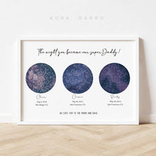Load image into Gallery viewer, koragarro constellation map, Personalized Star Map Print, Night You Became Birthday Gift, Stars The Night Sky, Stars Above Map Poster, Family Constellation Print Gift, Love You to the Moon and Back
