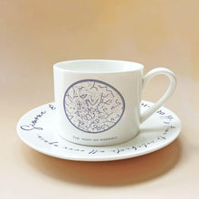 Load image into Gallery viewer, koragarro Custom Star Map by Date tea cup and saucer set, Astrology drinkware, 20 Year Anniversary &amp; Birthday Gifts