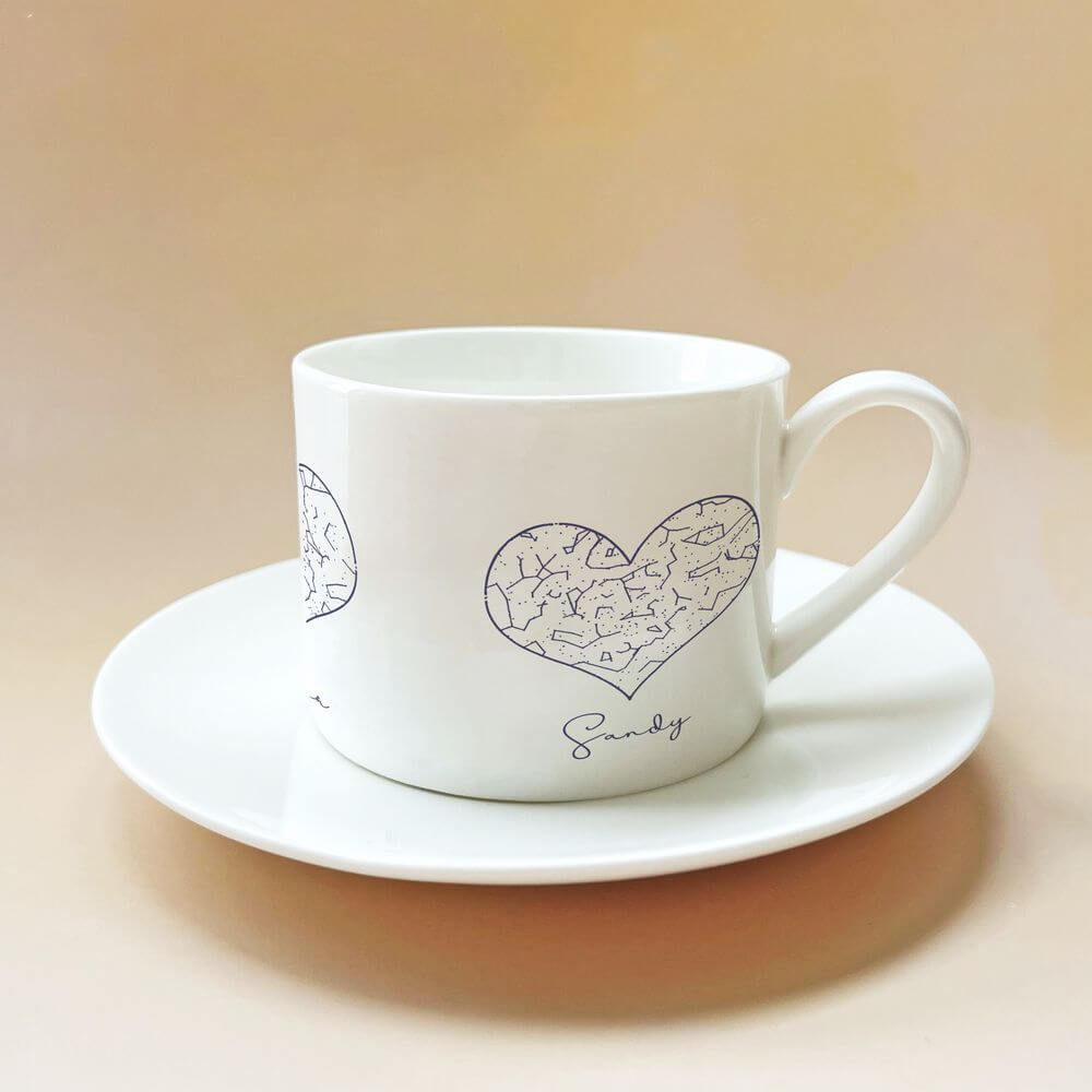 Family Heart Constellations -  Tea Cup and Saucer