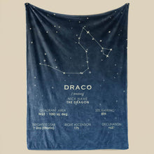 Load image into Gallery viewer, koragarro Draco star map, Constellation Blanket,fleece throw blanket, astronomy gift