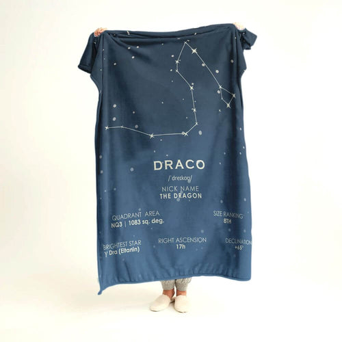 koragarro Draco star map, Constellation Blanket, throw blanket, astronomy gift