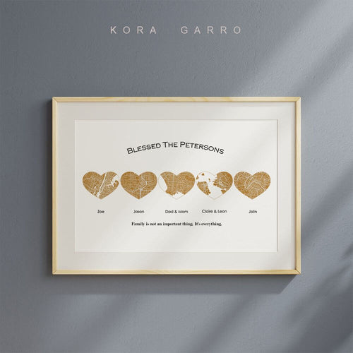 koragarro Any Location, Digital File City Print, Family map poster, City Map, Map Prints, Map Print Poster, Custom City Map for family, gift to grandparents